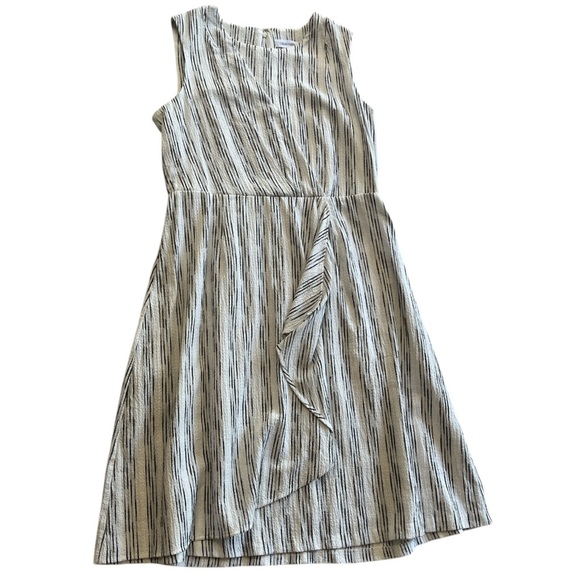 Calvin Klein Black Striped and White Sleeveless Sundress - Picture 1 of 14